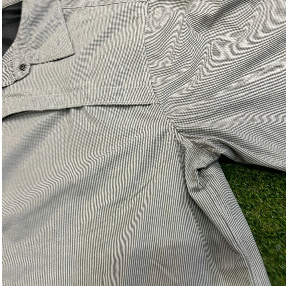 The North Face Mens Grey Micro Check Long Sleeve Ventilated Hiking Shirt Large